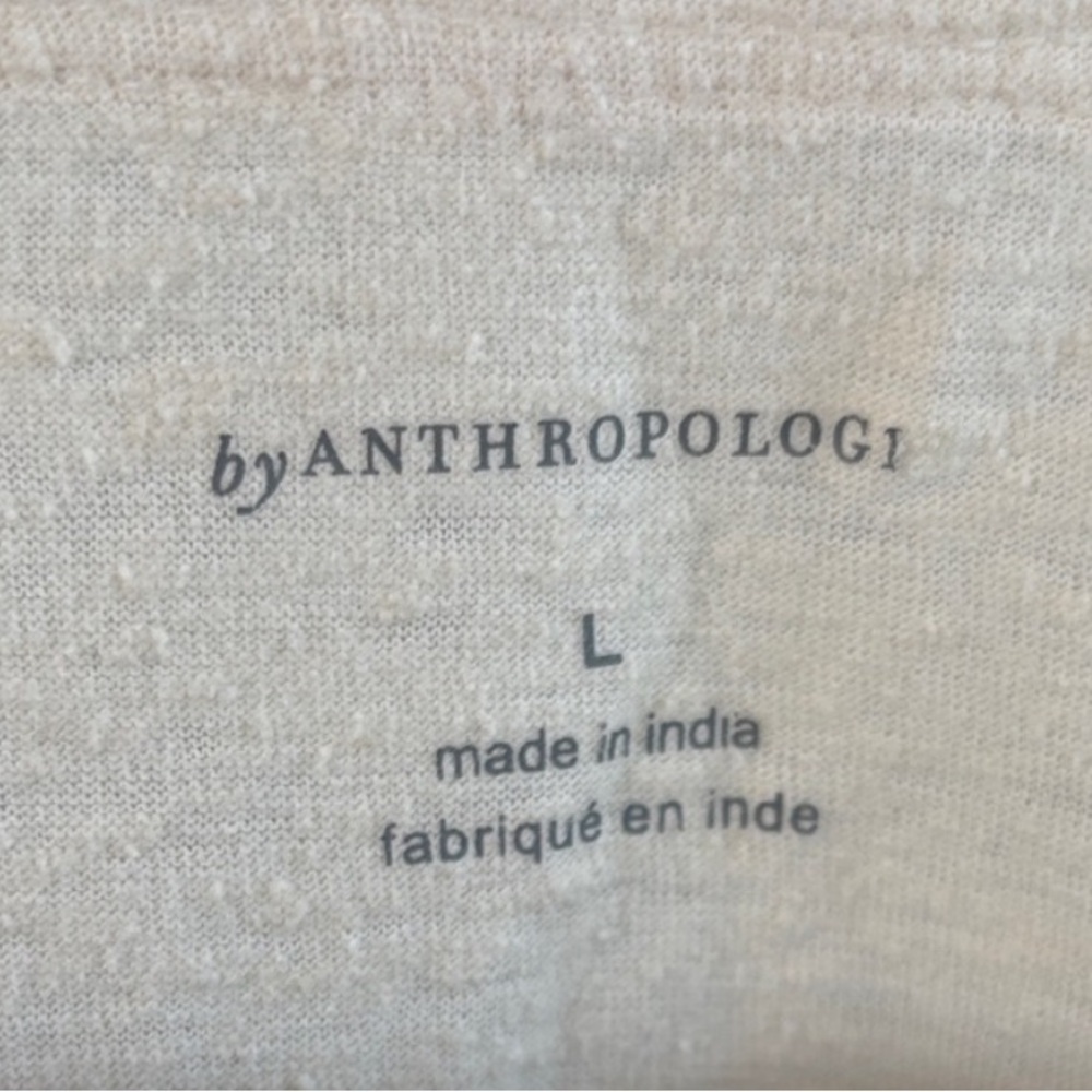 Anthropologie Cream Blouse with Embroidered Sleeves - Picture 8 of 11